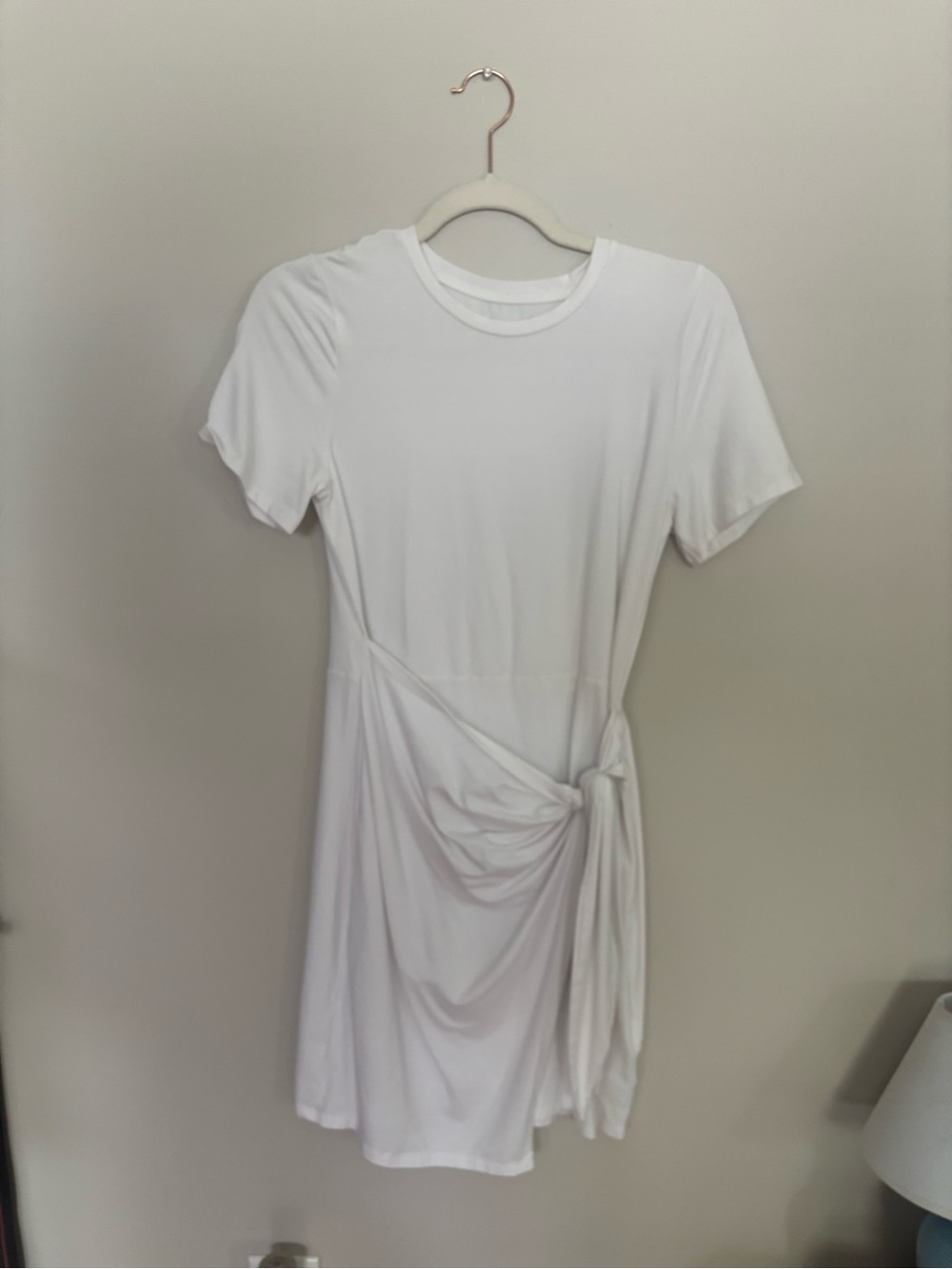 a new day White Knot-Waist Short Sleeve Dress